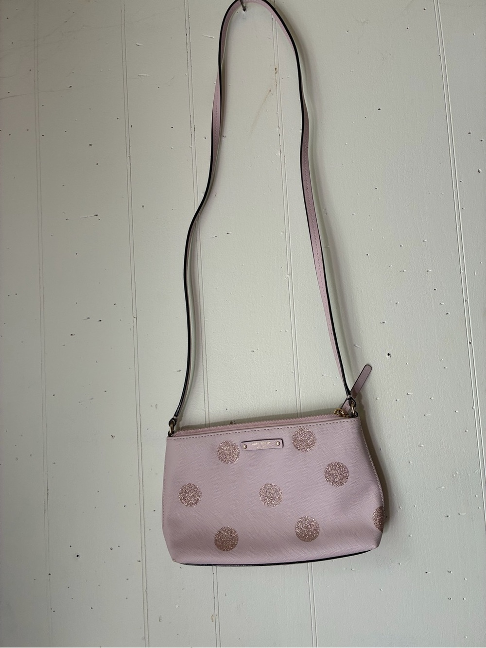 Kate Spade Cedar Street Glitter Dot Blush Pink Crossbody Bag